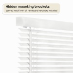 Cordless Light Filtering Mini Blind - 26 Inch Width, 64 Inch Length, 1" Slat Size - Pearl White - Cordless GII Morningstar Horizontal Windows Blinds for Interior by Achim Home Decor - Image 5