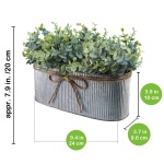 Winlyn Artificial Eucalyptus Arrangement in Rustic Oval Galvanized Metal Planter Box Faux Eucalyptus Bush Greenery Potted Plants for Farmhouse Indoor Home Office Table Centerpiece Kitchen Décor - Image 8