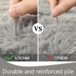 LOCHAS Ultra Soft Indoor Modern Area Rugs Fluffy Living Room Carpets for Children Bedroom Home Decor Nursery Rug 4x5.3 Feet, Gray - Image 5