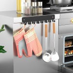 pickpiff 1 Pack Key Holder for Wall Adhesive, Key Hooks with 8 Hooks Wall Mounted, Black Key Hangers for Wall Decor No Drill for Living Room, Kitchen, Office - Image 4