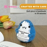 Krinisou Positive Crochet Shark Gifts, Crocheted Emotional Support Animal, Unique Birthday Gift for Shark Lovers Friends Women Men 1Pc - Image 2