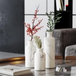 White Vase Set - Vases for Decor, Perfect for Holding Pampas Grass, Dried/Fresh Flowers, Vases for Your Kitchen, Bedroom, Office, Living Room, Bathroom, or Shelf Decor (Marble Look) - Image 7