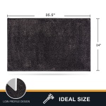 PURRUGS Dirt Trapper Door Mat 24" x 35.5", Non-Slip Machine Washable Entry Rug, Shoe Scraper, Dog Door Mat, Super Absorbent Welcome Mat for Front & Back Door, Muddy Shoes & Paws, Charcoal - Image 2