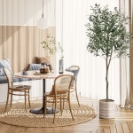 VIAGDO Artificial Olive Tree 6ft Tall Fake Potted Olive Silk Tree with Planter Large Faux Olive Branches and Fruits Artificial Tree for Home Office Living Room Decor Indoor, 1176 Leaves - Image 4