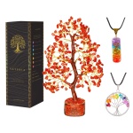 YATSKIA Red Jasper Crystals - Crystal Tree of Life - Gemstone Tree - Spiritual Items - Meditation Room Decor - Spiritual Decor - Reiki Gifts - Good Luck Charms - Metaphysical Gifts