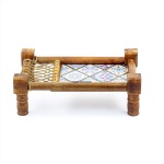 Traditional Decorative Asian Cot Tray for Snacks & Drinks | North Indian Decorative Wooden Coat Decor Accent | Nagina International - Image 3