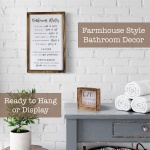 KIBAGA Farmhouse Bathroom Decor Set of 2 - Funny Interchangeable Wall Signs That Will Bring a Good Laugh To Your Bathroom - Rustic Wooden Picture Frames with Unique Sayings Are Perfect For Your Home - Image 5