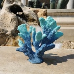 ALIWINER Blue Coral Decor Coral Reef Faux Artificial Coral Decor Resin Coral Statue Nautical Decor Tabletop Decoration Home Living Room Decor (7.8in Tall) - Image 4