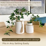 White Large Ceramic Vase Set of 2, Modern Farmhouse Home Decor Accents, Rustic Décor and Accessories for Living Room, Dining Table and Mantle, Coffee Table Centerpiece Decorations, Trendy Boho Vases - Image 2