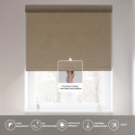 Boolegon Blackout Roller Shades for Windows,Cordless,Linen Fabric,Roller Blinds,Thermal Insulated Fabric UV Protection,Window Shades for Home,Office,Bedroom,Door,Blackout-Beige,Custom Size - Image 3