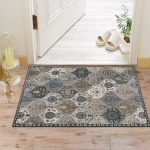 Lahome Moroccan Trellis Area Rug, 2x3 Entry Rug Non-Slip Washable Indoor Door Mat, Small Oriental Accent Throw Rug for Bedroom Kitchen Entryway Bathroom (Grey, 2x3ft) - Image 3