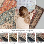 Lahome Boho Tribal Area Rug - 2x3 Distressed Small Entryway Rug Doormat Bohemian Faux Wool Non-Slip Washable Low-Pile Floor Carpet for Indoor Front Entrance Kitchen Bathroom - Image 4