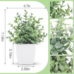 Der Rose 4 Packs Fake Plants Mini Artificial Greenery Potted Plants for Home Decor Indoor Office Table Room Farmhouse - Image 6