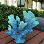 ALIWINER Blue Coral Decor Coral Reef Faux Artificial Coral Decor Resin Coral Statue Nautical Decor Tabletop Decoration Home Living Room Decor (7.8in Tall) - Image 3