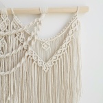 large macrame wall hanging - Boho Tapestry Macrame Wall Decor Art- Chic Bohemian Handmade Woven Tapestry Home Decoration for Bedroom Living Room Apartment Wedding Party - 43"x32" (Beige-fringe) - Image 3