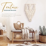 ANROYE Macrame Boho Wall Hanging Decor, Geometric Woven Tapestry Chic Cotton Handmade Bohemian Art with Long Tassel, Craft Ornament for Dorm Home Bedroom Western Room Decoration Gift for Women - Image 3