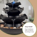 Indoor Fountain with LED Lights – Cascading 3-Tier Lighted Tabletop Water Feature with Soothing Sound – Zen Décor for Home or Office by Pure Garden - Image 3