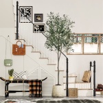 VIAGDO Artificial Olive Tree 6ft Tall Fake Potted Olive Silk Tree with Planter Large Faux Olive Branches and Fruits Artificial Tree for Home Office Living Room Decor Indoor, 1176 Leaves - Image 6