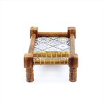Traditional Decorative Asian Cot Tray for Snacks & Drinks | North Indian Decorative Wooden Coat Decor Accent | Nagina International - Image 2