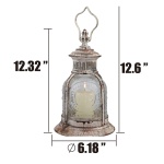 Stonebriar Antique White Metal Votive Candle Lantern with Handle - Image 4