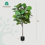 MOSADE Artificial Fiddle Leaf Fig Tree 50" Fake Potted Ficus Lyrata Plant with Handmade Seagrass Basket, Perfect Faux Plants Home Décor for Indoor Outdoor Office Porch Balcony Bedroom Bathroom Gift - Image 2
