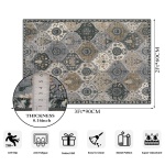 Lahome Moroccan Trellis Area Rug, 2x3 Entry Rug Non-Slip Washable Indoor Door Mat, Small Oriental Accent Throw Rug for Bedroom Kitchen Entryway Bathroom (Grey, 2x3ft) - Image 6