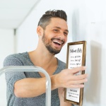 KIBAGA Farmhouse Bathroom Decor Set of 2 - Funny Interchangeable Wall Signs That Will Bring a Good Laugh To Your Bathroom - Rustic Wooden Picture Frames with Unique Sayings Are Perfect For Your Home - Image 4