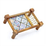 Traditional Decorative Asian Cot Tray for Snacks & Drinks | North Indian Decorative Wooden Coat Decor Accent | Nagina International - Image 5