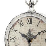 Stonebriar Large 12 Inch Decorative Battery Operated Table Top Clock with Roman Numerals and Antique Finish, 12", Worn White - Image 4