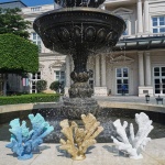 ALIWINER Blue Coral Decor Coral Reef Faux Artificial Coral Decor Resin Coral Statue Nautical Decor Tabletop Decoration Home Living Room Decor (7.8in Tall) - Image 2