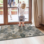 Lahome Moroccan Trellis Area Rug, 2x3 Entry Rug Non-Slip Washable Indoor Door Mat, Small Oriental Accent Throw Rug for Bedroom Kitchen Entryway Bathroom (Grey, 2x3ft) - Image 2